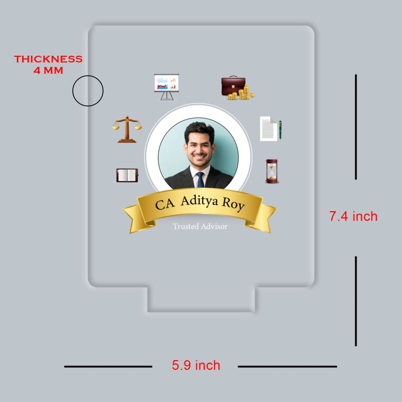 Personalized CA Chartered Accountant LED Table Lamp with Warm White Light & USB Powered Gift for CA Aspirants, Student Gift for Company CA Birthday Gift for CA (CA Gift for Men)